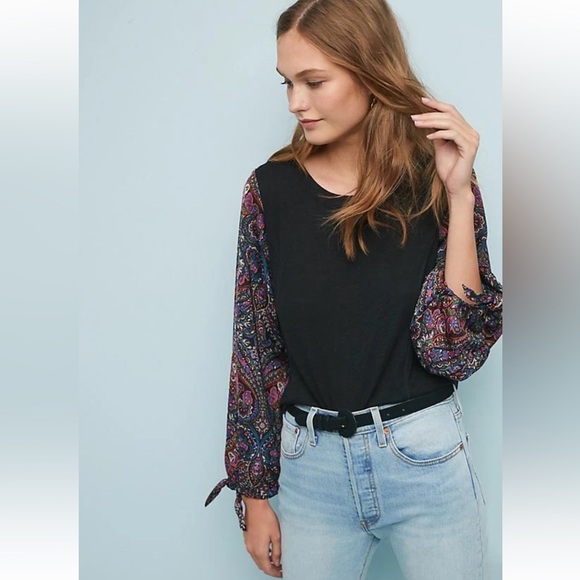 Anthropologie Maybelle Tied Sleeve Top by Akemi + Kin - Picture 10 of 10